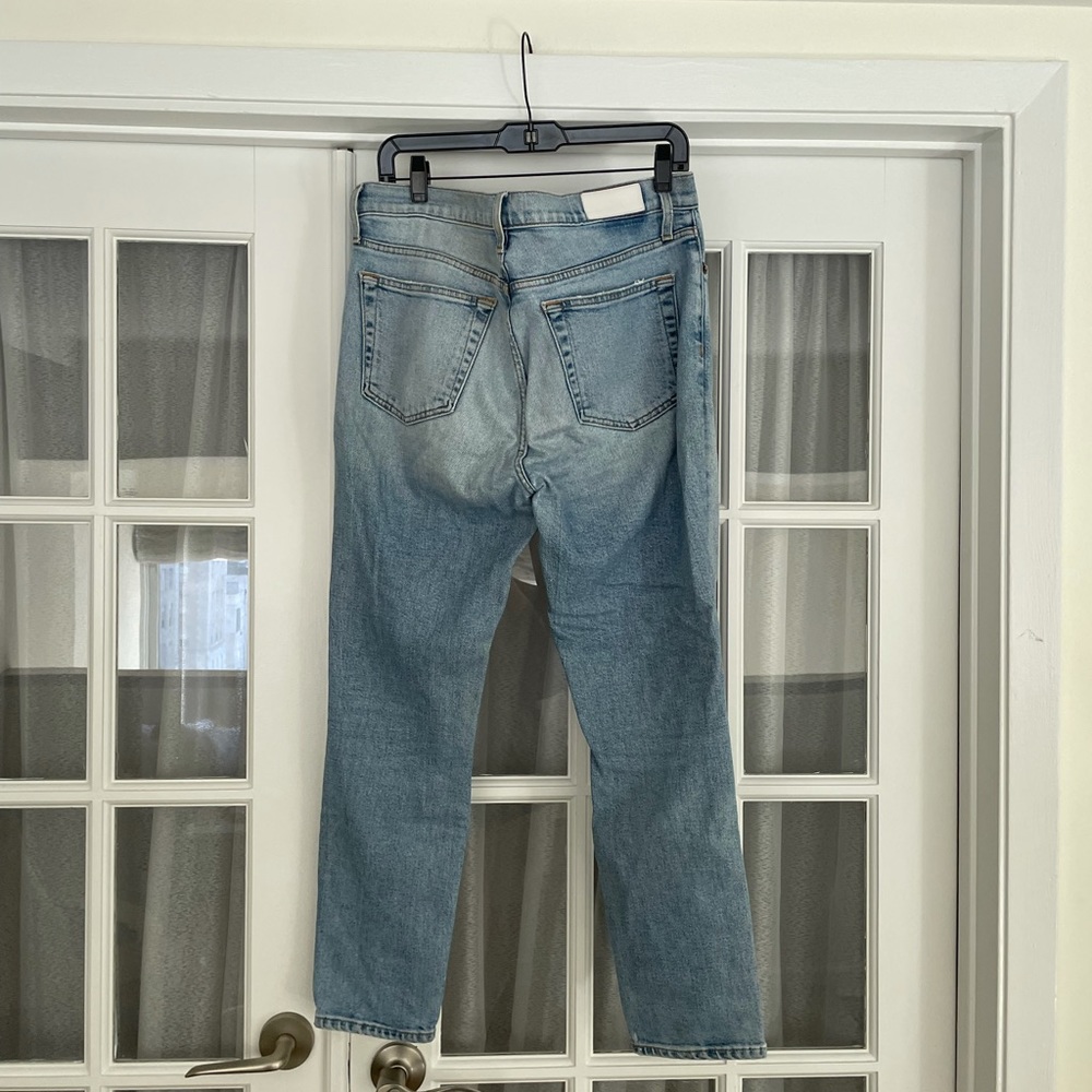 Redone High Rise Crop Jean Pale Indigo Wash - Picture 8 of 9